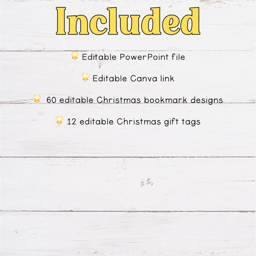 Editable Christmas Bookmarks & Gift Tags