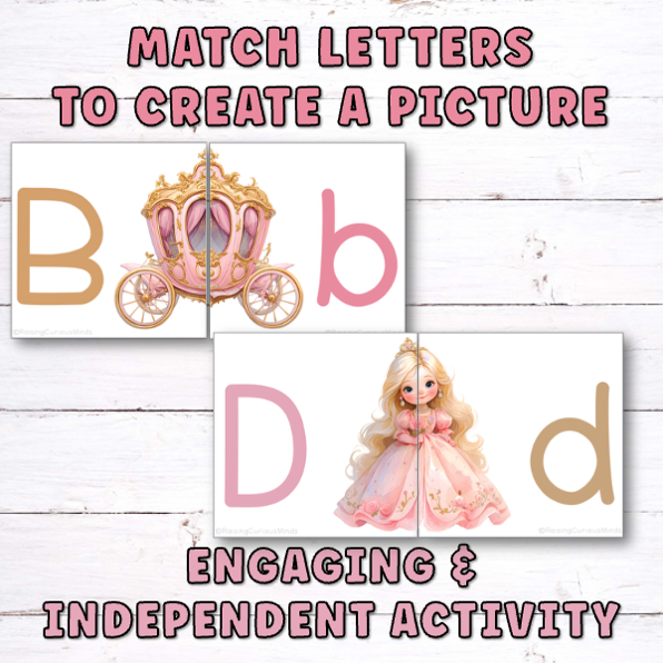 Princess Alphabet Letter Match Activity - Magnetic Tile Topper