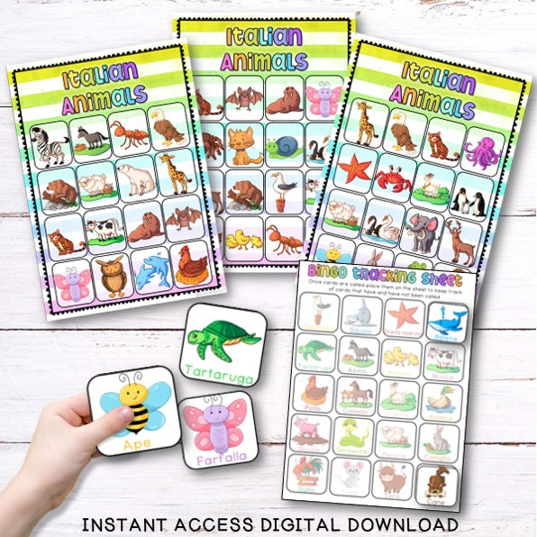 Italian Animal Bingo