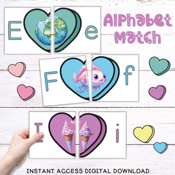 Little Loves Alphabet Match Cards - Magnetic tiles