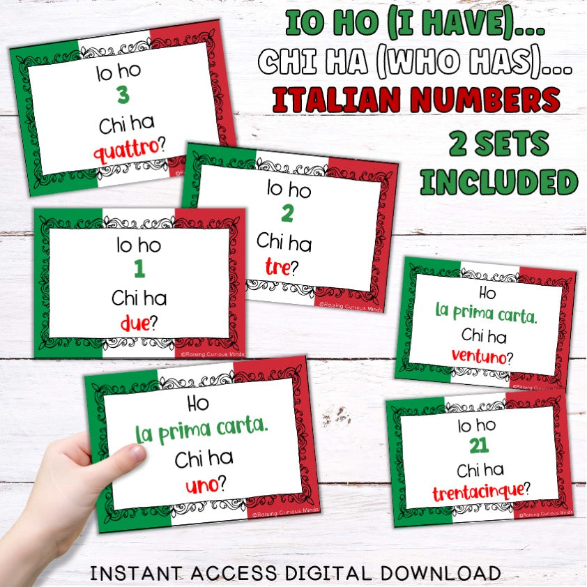 Io Ho (I have).. Chi Ha (Who Has...) Italian Numbers 1-100