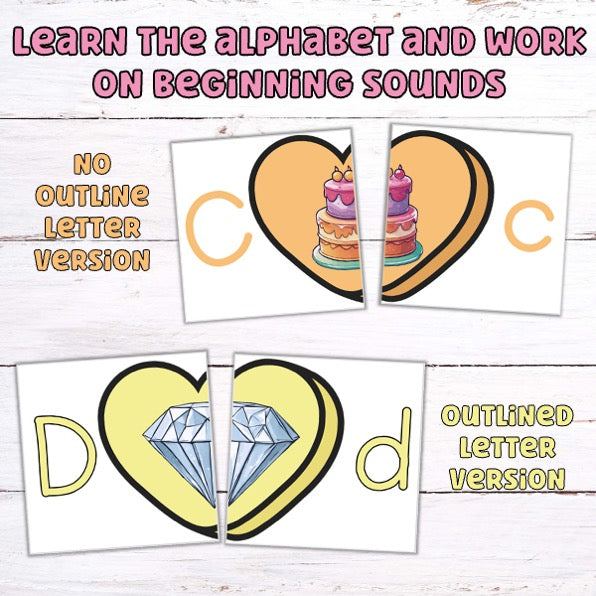 Little Loves Alphabet Match Cards - Magnetic tiles