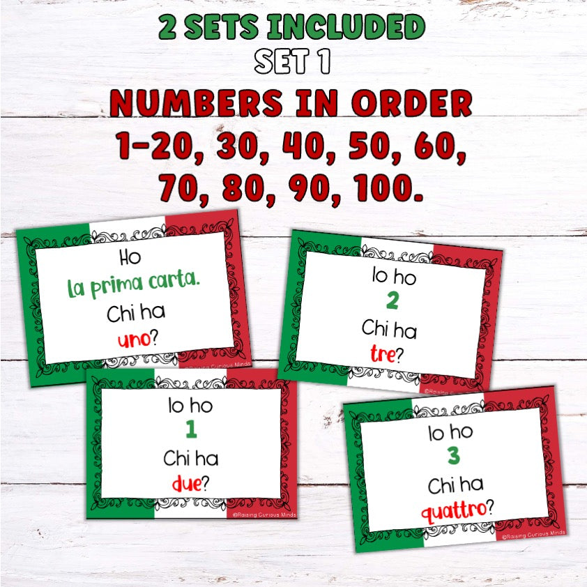Io Ho (I have).. Chi Ha (Who Has...) Italian Numbers 1-100