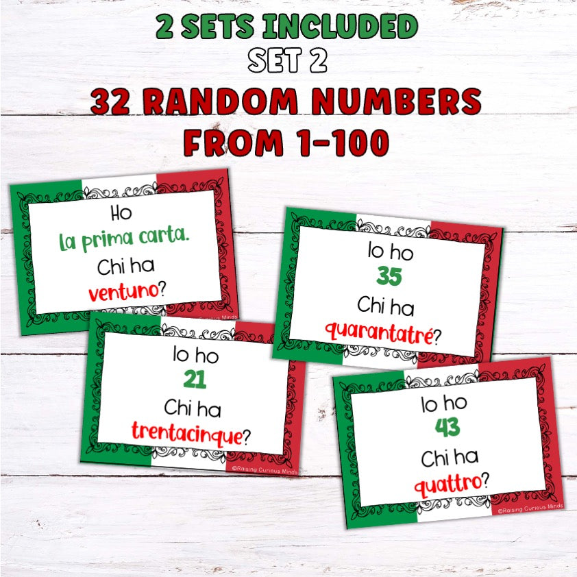 Io Ho (I have).. Chi Ha (Who Has...) Italian Numbers 1-100