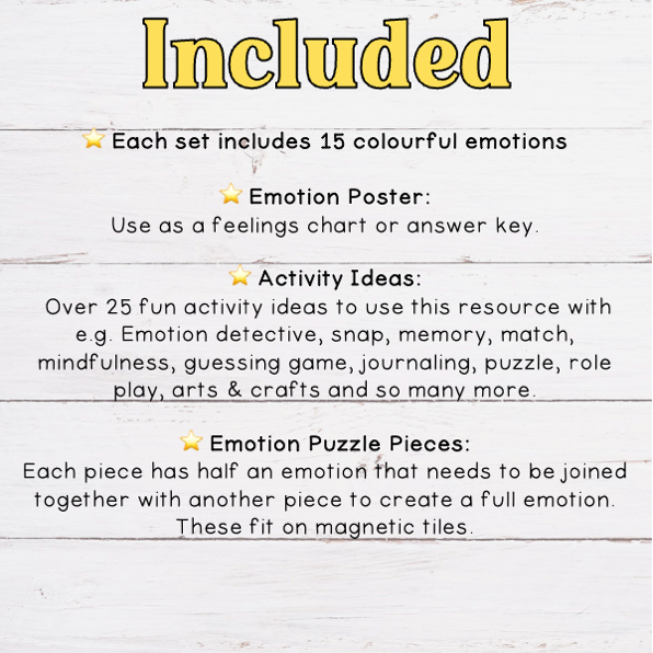 Emotion Flashcards, Puzzles & Poster - Magnetic Tile Toppers