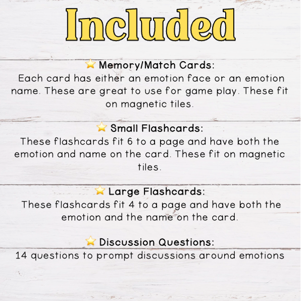 Emotion Flashcards, Puzzles & Poster - Magnetic Tile Toppers
