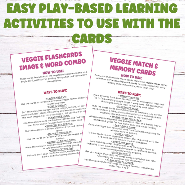 Vegetable Match Cards