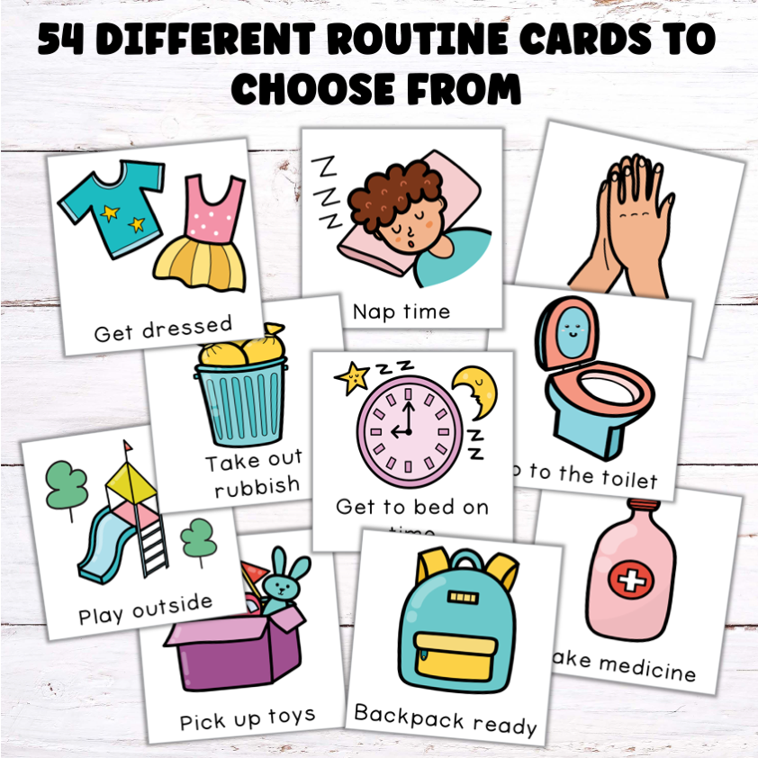 Visual Routine Cards for Kids | Magnetic Tile Toppers