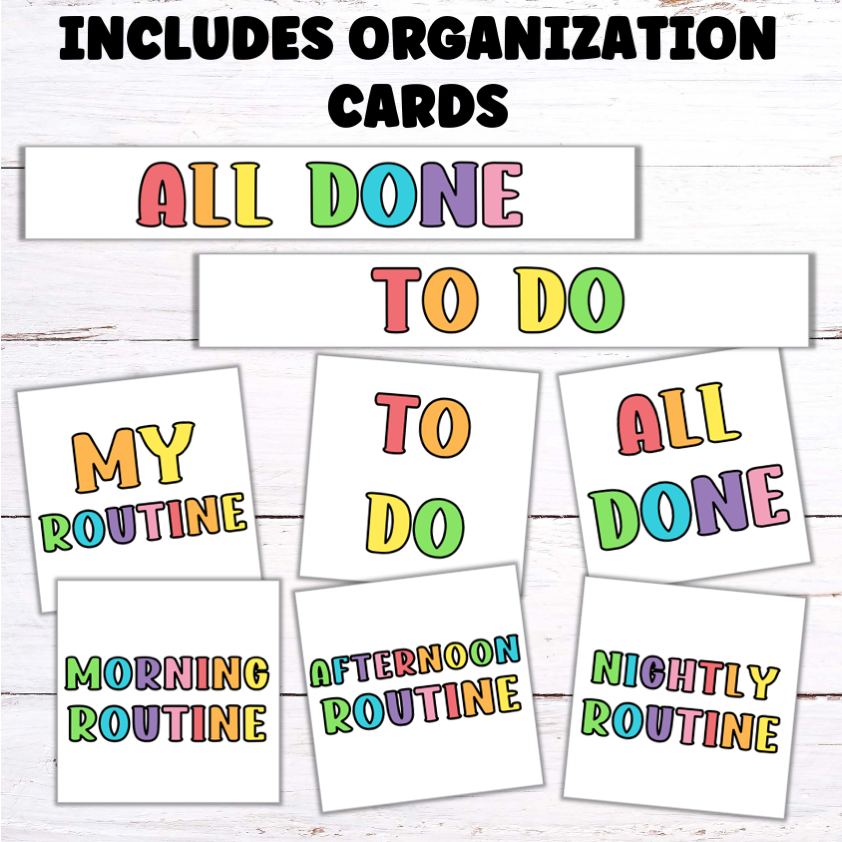 Visual Routine Cards for Kids | Magnetic Tile Toppers