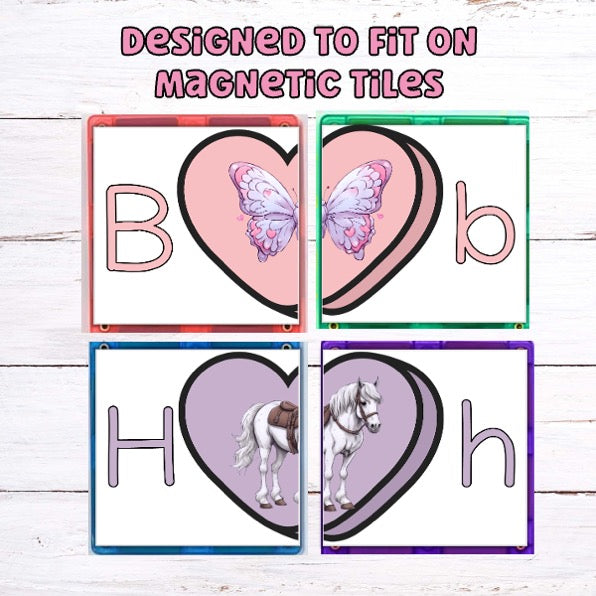 Little Loves Alphabet Match Cards - Magnetic tiles