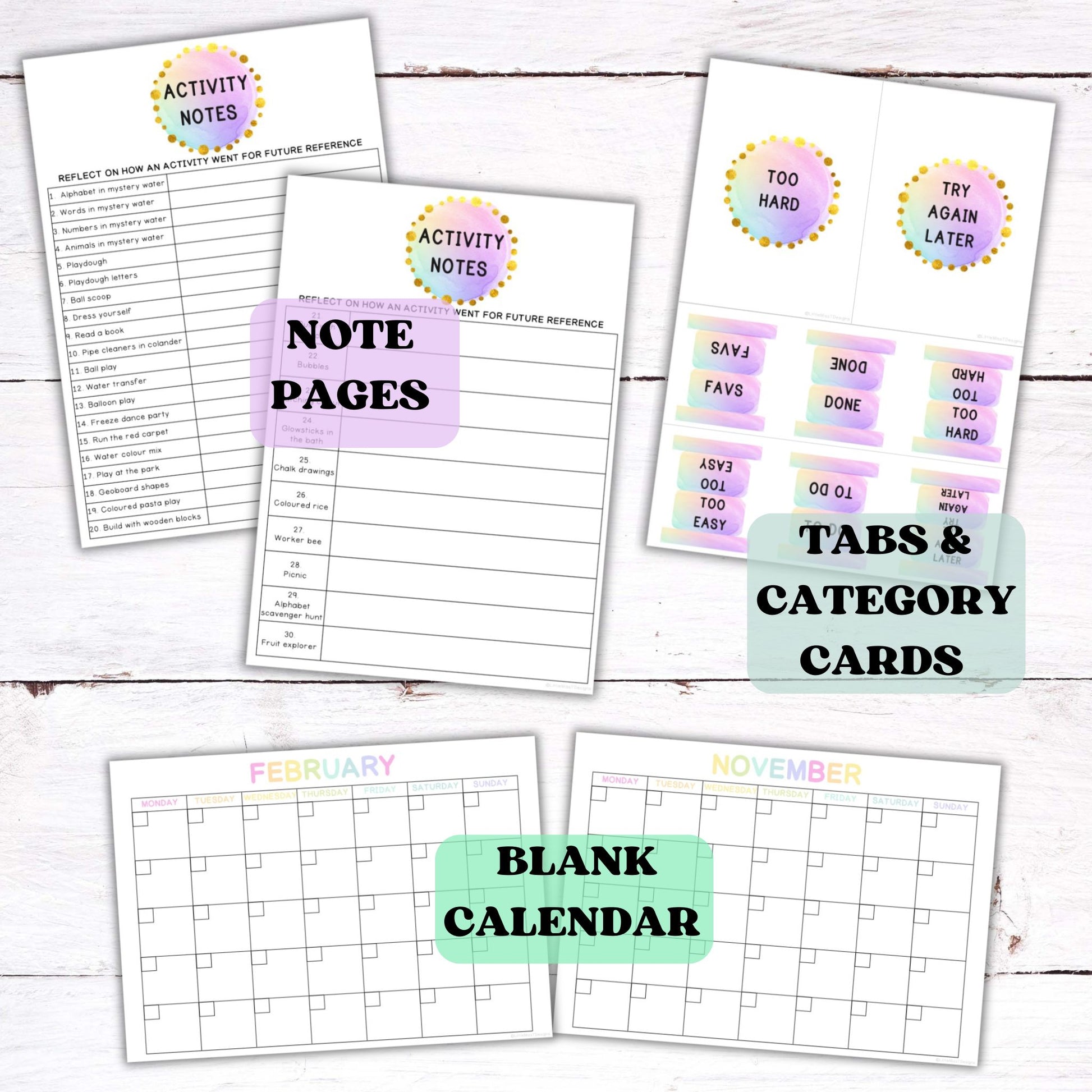 Play & Learn Activity Cards