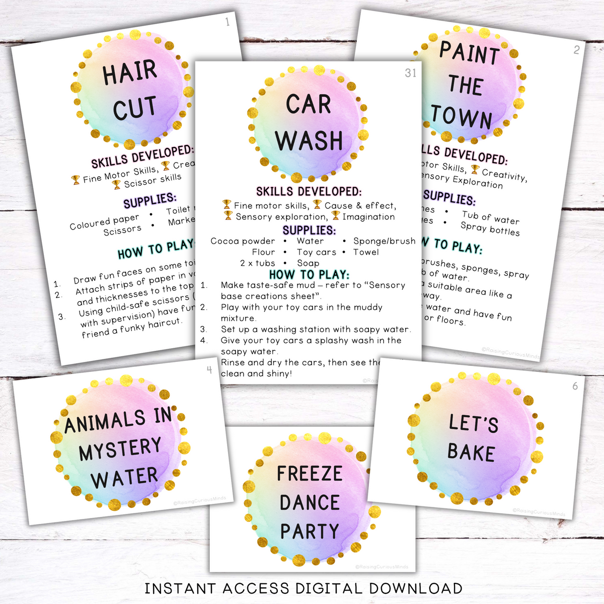 Play & Learn Activity Cards – Raising Curious Minds