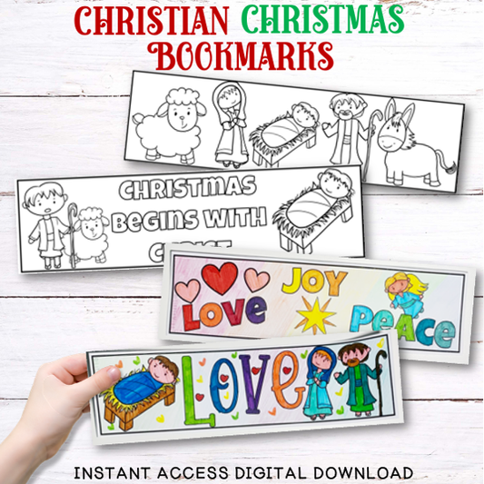 Christian Christmas Colour In Bookmarks