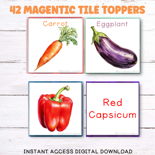 Vegetable Magnetic Tile Toppers