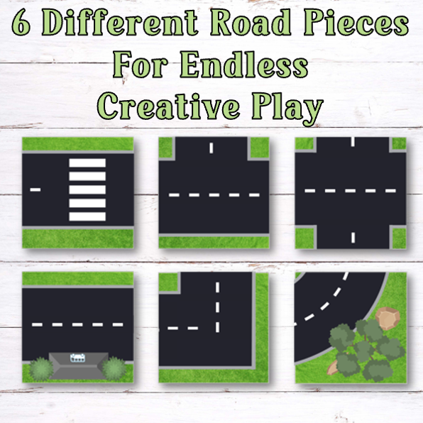 Magnetic Tile Road Toppers - Build a City