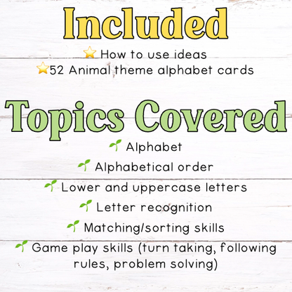 Animal Alphabet Letter Match Activity - Magnetic Tile Toppers