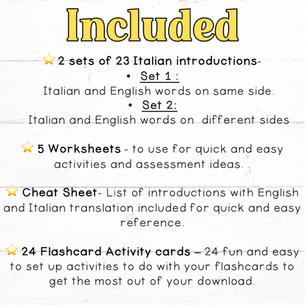 Italian Introductions Flashcards