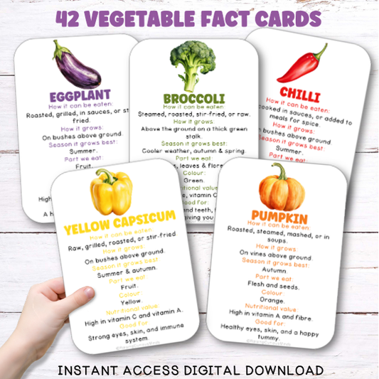 Veggie Fact Flashcards