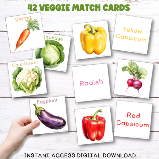 Vegetable Match Cards