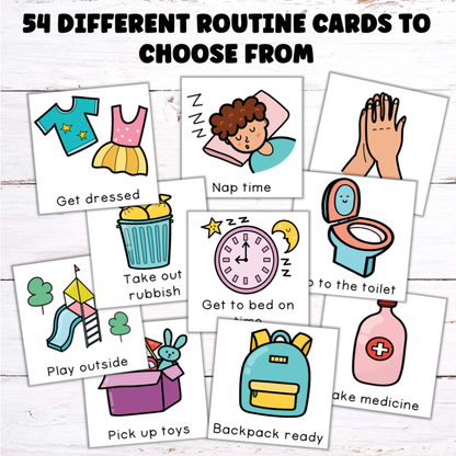 Visual Routine Cards for Kids | Magnetic Tile Toppers