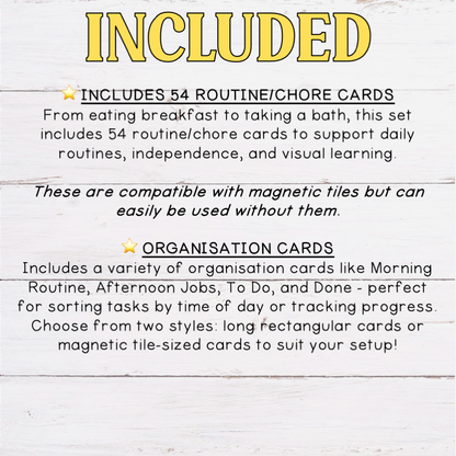 Visual Routine Cards for Kids | Magnetic Tile Toppers