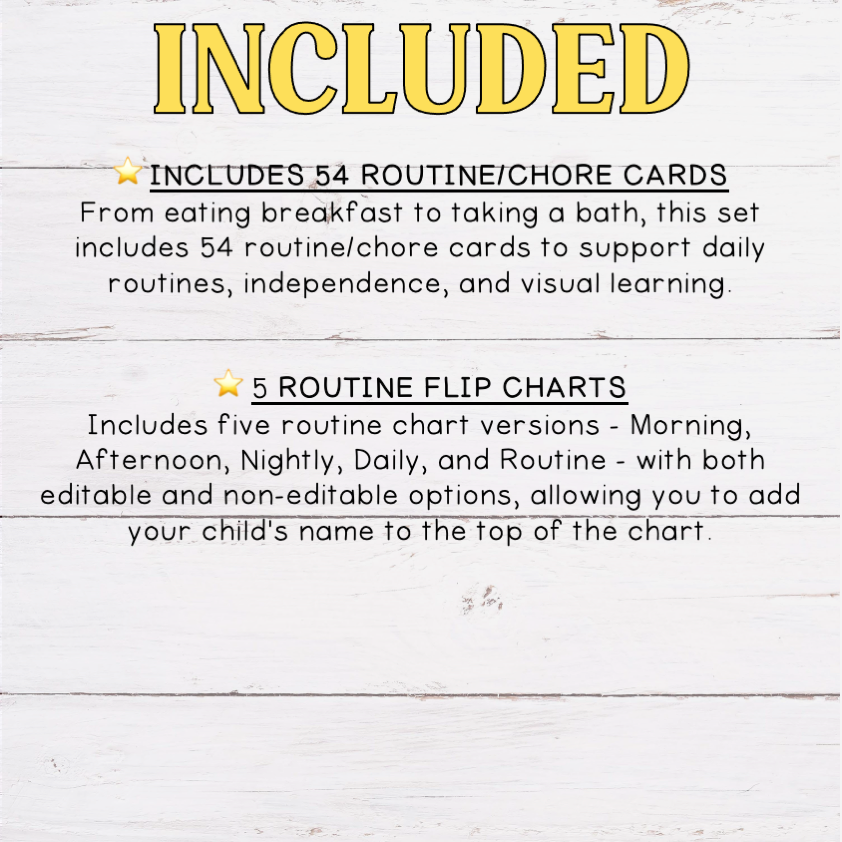 Visual Routine/Chore Flip Chart